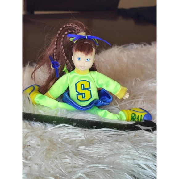 Fishel Toys Other - Cheerleader ragdoll Fishel Toys vintage 1990s vinyl face neon 8" mini doll